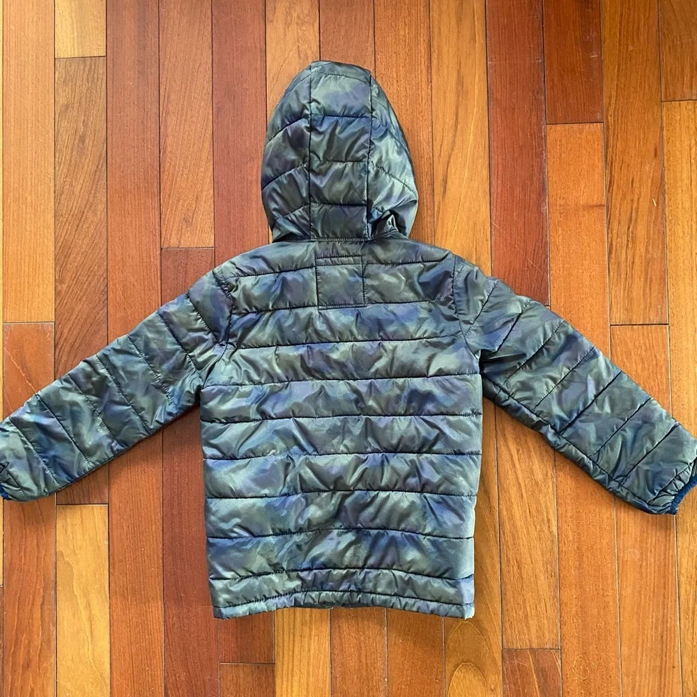 Gap Kids Green blue Hooded Puffer Jacket‎ size 6